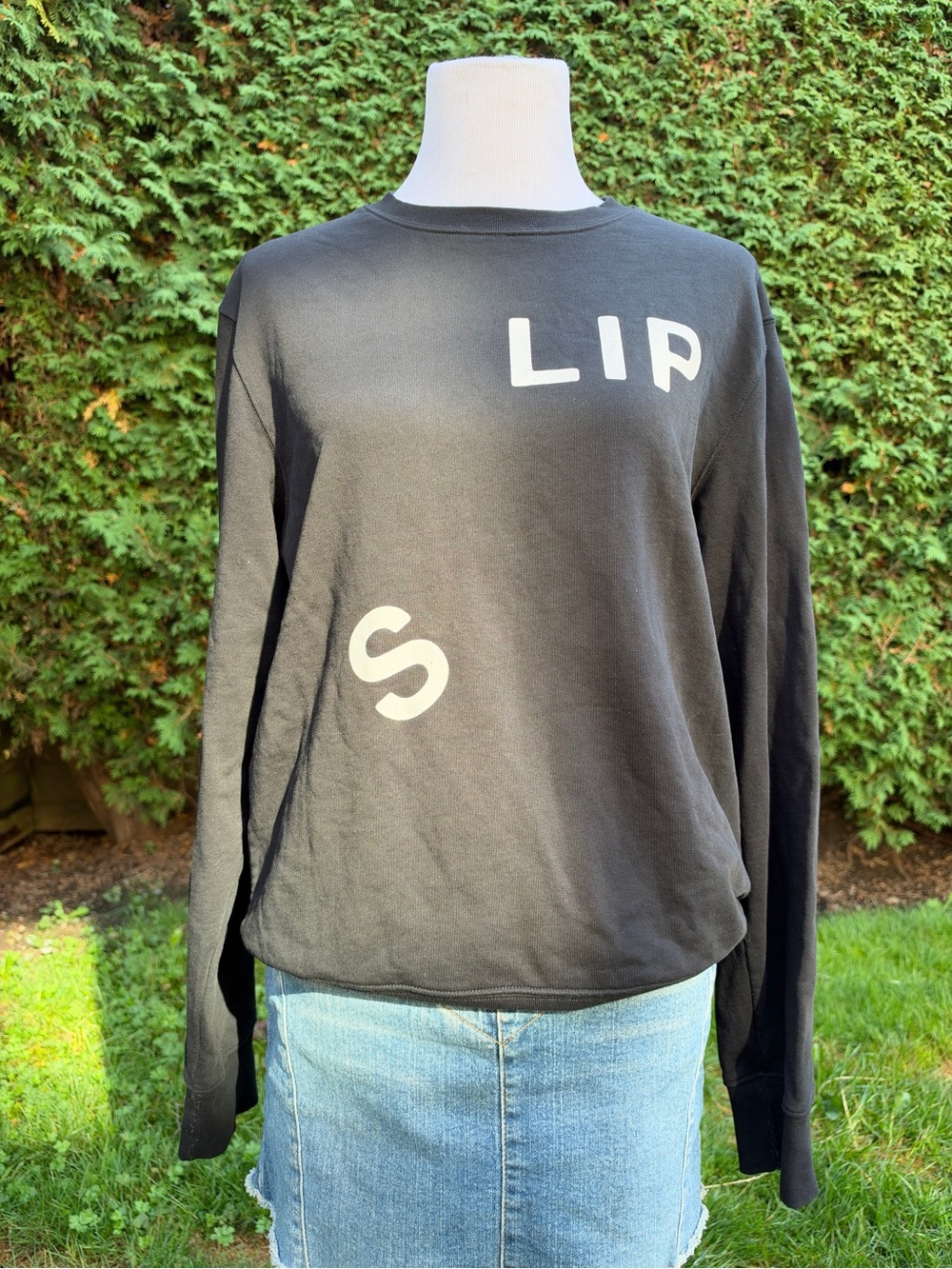 Acne Studios Black Graphic Crewneck Sweater